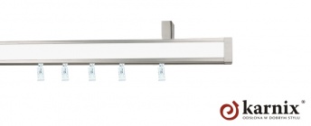 Karnisz sufitowy AVENO 31x13mm Malibu Chrom mat - biały