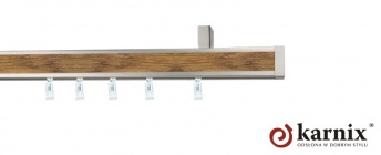 Karnisz sufitowy AVENO 31x13mm Malibu Chrom mat - dąb