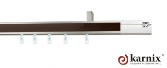 Karnisz sufitowy AVENO 31x13mm Siso Crystal Chrom mat - wenge