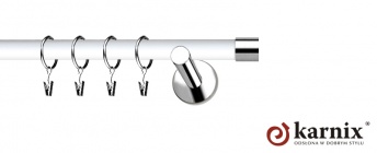 Karnisze Nowoczesne NEO Prestige 19mm Luna INOX - biały