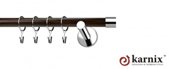 Karnisze Nowoczesne NEO Prestige 19mm Luna INOX - wenge