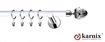 Karnisze Nowoczesne NEO Prestige 19mm Milano INOX - biały