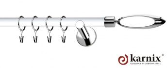 Karnisze Nowoczesne NEO Prestige 19mm Mirella INOX - biały