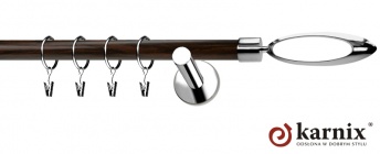 Karnisze Nowoczesne NEO Prestige 19mm Mirella INOX - wenge
