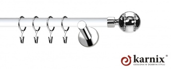 Karnisze Nowoczesne NEO Prestige 19mm Pico Crystal INOX - biały