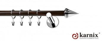 Karnisze Nowoczesne NEO Prestige 19mm Stożek INOX - wenge