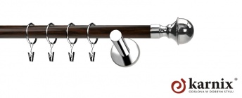 Karnisze Nowoczesne NEO Prestige 19mm Bella INOX - wenge