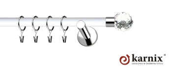 Karnisze Nowoczesne NEO Prestige 19mm Beluna Crystal INOX - biały
