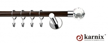 Karnisze Nowoczesne NEO Prestige 19mm Beluna Crystal INOX - wenge