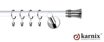 Karnisze Nowoczesne NEO Prestige 19mm Capri INOX - biały