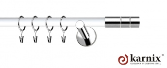 Karnisze Nowoczesne NEO Prestige 19mm Cylinder INOX - biały