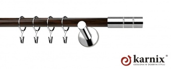 Karnisze Nowoczesne NEO Prestige 19mm Cylinder INOX - wenge