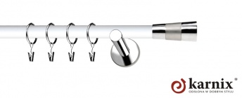 Karnisze Nowoczesne NEO Prestige 19mm Doris INOX - biały