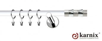 Karnisze Nowoczesne NEO Prestige 19mm Fresno INOX - biały