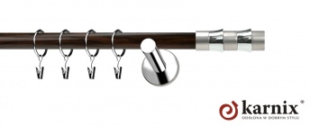 Karnisze Nowoczesne NEO Prestige 19mm Fresno INOX - wenge