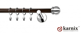 Karnisze Nowoczesne NEO Prestige 19mm Gałka Max INOX - wenge