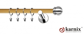 Karnisze Nowoczesne NEO Prestige 19mm Gałka Max INOX - pinia