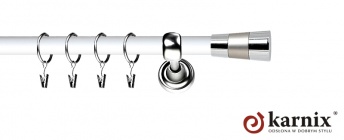 Karnisz Metalowy Prestige 19mm Doris INOX - biały