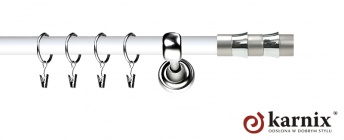 Karnisz Metalowy Prestige 19mm Fresno INOX - biały