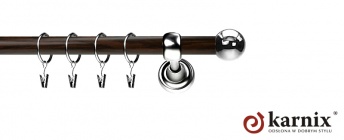 Karnisz Metalowy Prestige 19mm Kula INOX - wenge