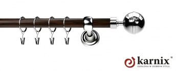 Karnisz Metalowy Prestige 19mm Kula Elegant INOX - wenge