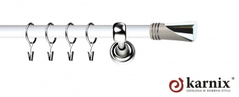 Karnisz Metalowy Prestige 19mm Loca INOX - biały