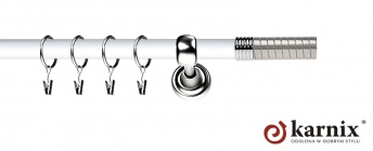 Karnisz Metalowy Prestige 19mm Optima INOX - biały