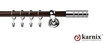 Karnisz Metalowy Prestige 19mm Rosetti Crystal INOX - wenge