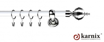 Karnisz Metalowy Prestige 19mm Roxy INOX - biały