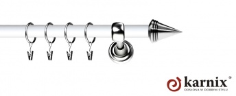 Karnisz Metalowy Prestige 19mm Stożek INOX - biały