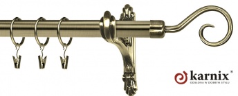 Karnisz Stylowy Barokko 25mm Spirala antyk mosiądz