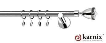 Karnisz nowoczesny NEO 25mm Piano Crystal INOX