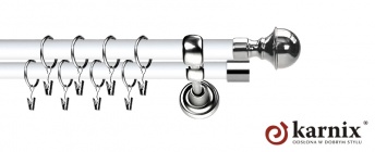 Karnisz Metalowy Prestige 25/19mm Bella INOX - biały