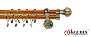 Karnisz Metalowy Prestige 25/19mm Bella Antyk mosiądz - calvados