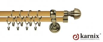 Karnisz Metalowy Prestige 25/19mm Bella Antyk mosiądz - pinia