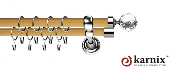 Karnisz Metalowy Prestige 25/19mm Beluna Crystal INOX - pinia