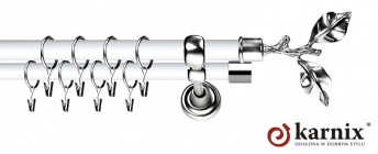 Karnisz Metalowy Prestige 25/19mm Gałązka INOX - biały