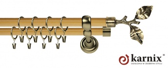 Karnisz Metalowy Prestige 25/19mm Gałązka Antyk mosiądz - pinia