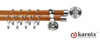 Karnisz Metalowy Prestige 25/19mm Globi Crystal INOX - calvados