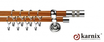 Karnisz Metalowy Prestige 25/19mm Lanso Crystal INOX - calvados