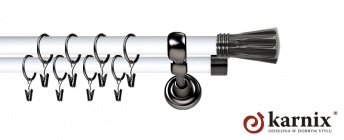 Karnisz Metalowy Prestige 25/19mm Matrix Antracyt - biały