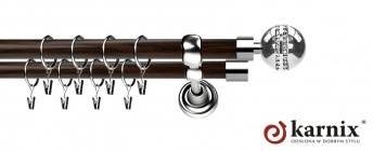 Karnisz Metalowy Prestige 25/19mm Melba Crystal INOX - wenge