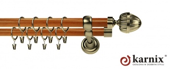 Karnisz Metalowy Prestige 25/19mm Milano Antyk mosiądz - calvados