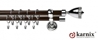 Karnisz Metalowy Prestige 25/19mm Piano Crystal INOX - wenge