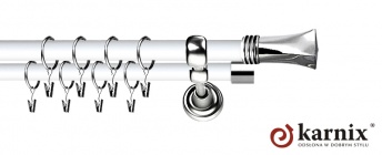 Karnisz Metalowy Prestige 25/19mm Porto INOX - biały