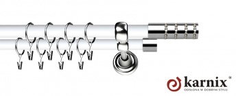 Karnisz Metalowy Prestige 25/19mm Rosetti Crystal INOX - biały