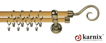 Karnisz Metalowy Prestige 25/19mm Spirala Antyk mosiądz - pinia