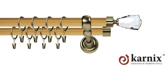 Karnisz Metalowy Prestige 25/19mm Travo Crystal Antyk mosiądz - pinia