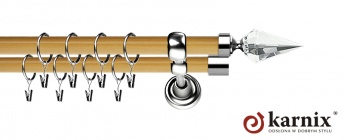 Karnisz Metalowy Prestige 25/19mm Veneto Crystal  INOX - pinia