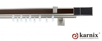 Karnisz Apartamentowy AVENO 31x13/31x13mm Croco Black Chrom mat - wenge